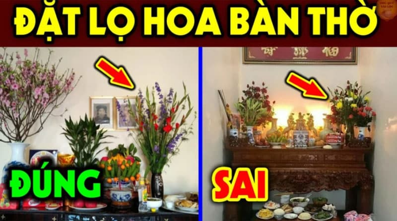 Đặt lọ hoa lên bàn thờ nhất trái, nhì phải: Tưởng đơn g.iản nhưng nhiều nhà l.àm sai, m.ất hết phúc l.ộc