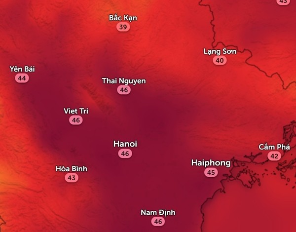 Miền Bắc sắp có ngày nóng đỉnh điểm, nhiệt độ ở Hà Nội sẽ vượt 45 độ C