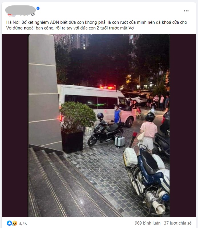 Bé trai nghi bị bố “ra tay” tại chung cư ở Hà Nội